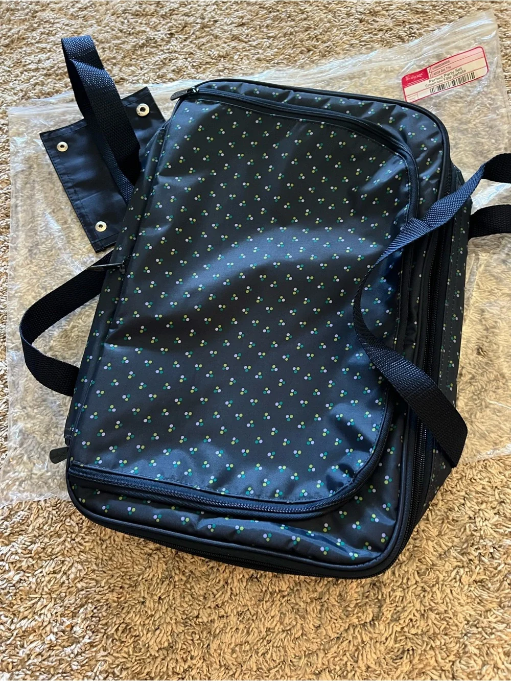 thirty-one Navy Polka Dot Tote Organizer